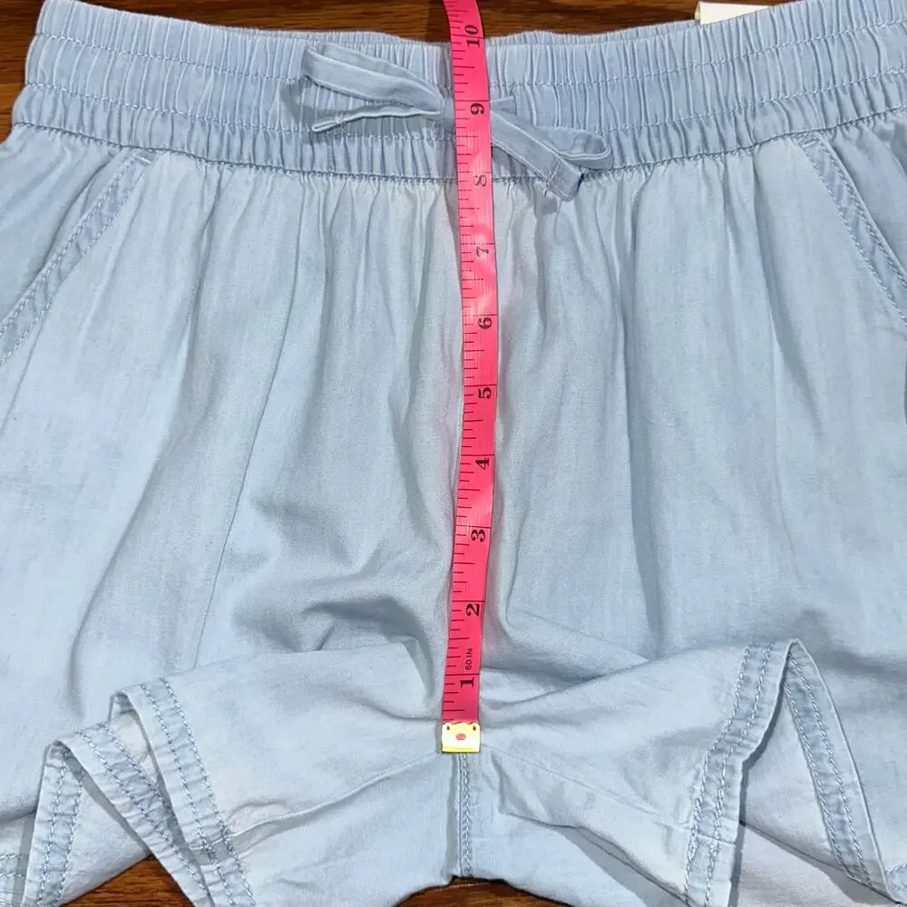 NWT Gap Kids Girls Chambray Light Blue Cotton Pull On Easy Shorts Size XXL 14/16